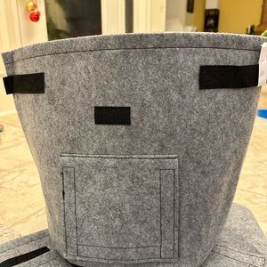 New black/grey/green woven fabric planter bags